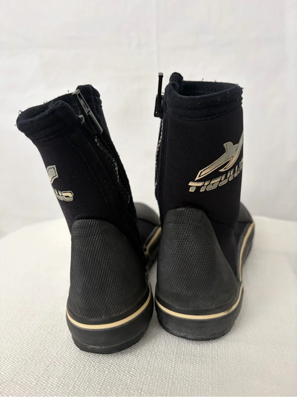Tigullio Black Neoprene Dive Boots Size 37-38 Unisex Excellent(F288)